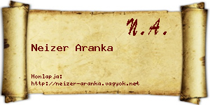 Neizer Aranka névjegykártya